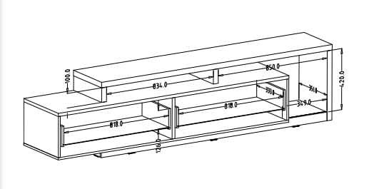 Szafka RTV BOTA Szerokość 219 cm Antracyt / Dąb Ribbec Helvetia Meble IMS 2484FG40 Szafka RTV Półka Nowoczesna Tradycyjna Do Salonu Pokój Dzienny