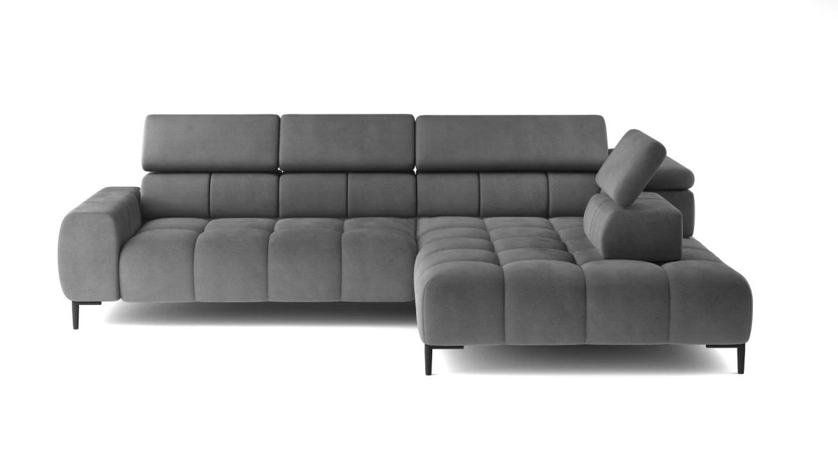 Narożnik PLAZA L Elektryczna regulacja głębokości siedziska, regulowane zagłówki do pokoju salonu Tkanina Solar 96 Styl LOFT Regulacja Oparcia .jpg