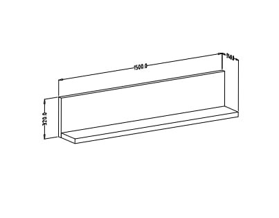Półka wisząca BOTA Szerokość 150 cm Appenzeller / matera-appenzeller Helvetia Meble IMS 24AHFG01 Półka Nowoczesna Tradycyjna Do Salonu Pokój Dzienny