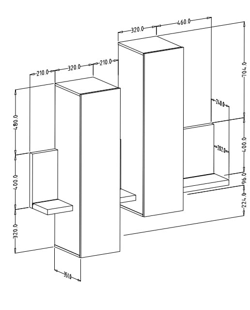 Meblościanka BOTA Appenzeller / matera-appenzeller Helvetia Meble Szafka RTV Półka Nowoczesna Tradycyjna Do Salonu Pokój Dzienny