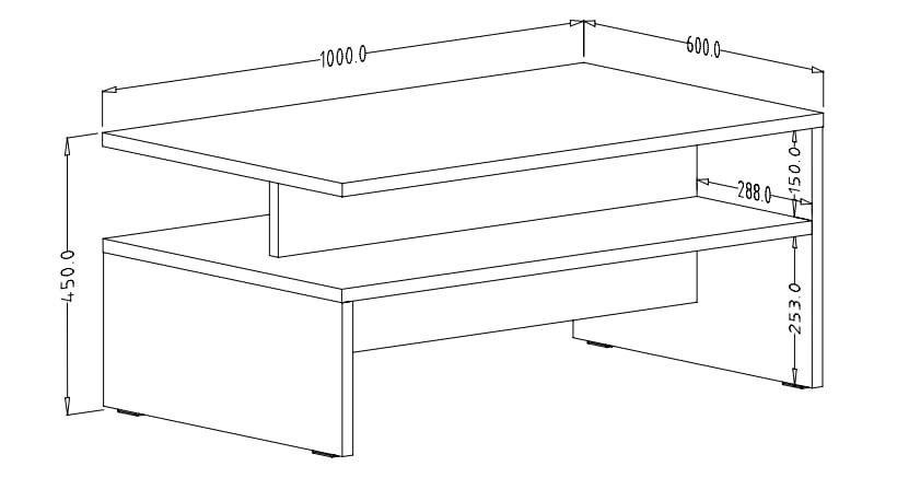 Stolik kawowy BAROS Szerokość 100 cm Satin nussbaum / touchwood Helvetia Meble IMS 24Z6BM99 Stolik kawowy Nowoczesny Tradycyjny Do Salonu Pokój Dzienny