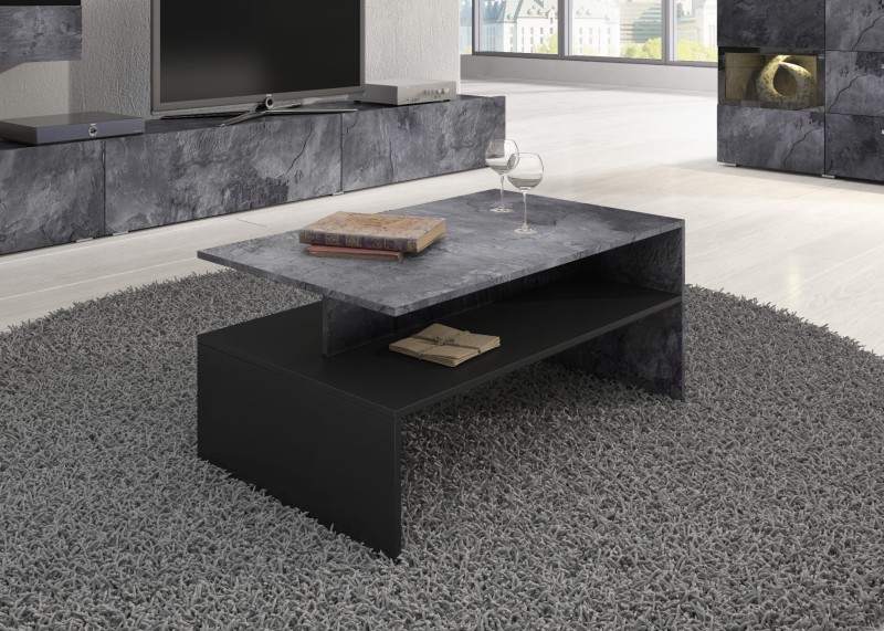 Stolik kawowy BAROS Szerokość 100 cm Schiefer Helvetia Meble IMS 24B0BM99 Stolik kawowy Nowoczesny Tradycyjny Do Salonu Pokój Dzienny