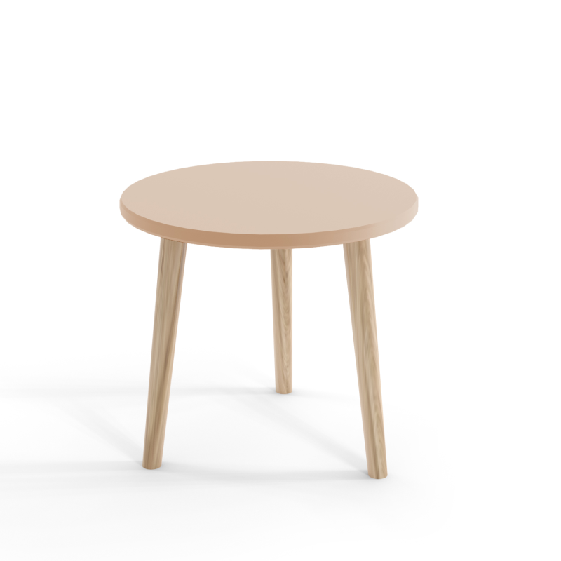 Stolik BALI Do Salonu Pokoju Okrągły w Stylu Skandynawskim BOHO Szerokość 60 cm Macchiato Wysokie Drewniane Nóżki Nowoczesny.png