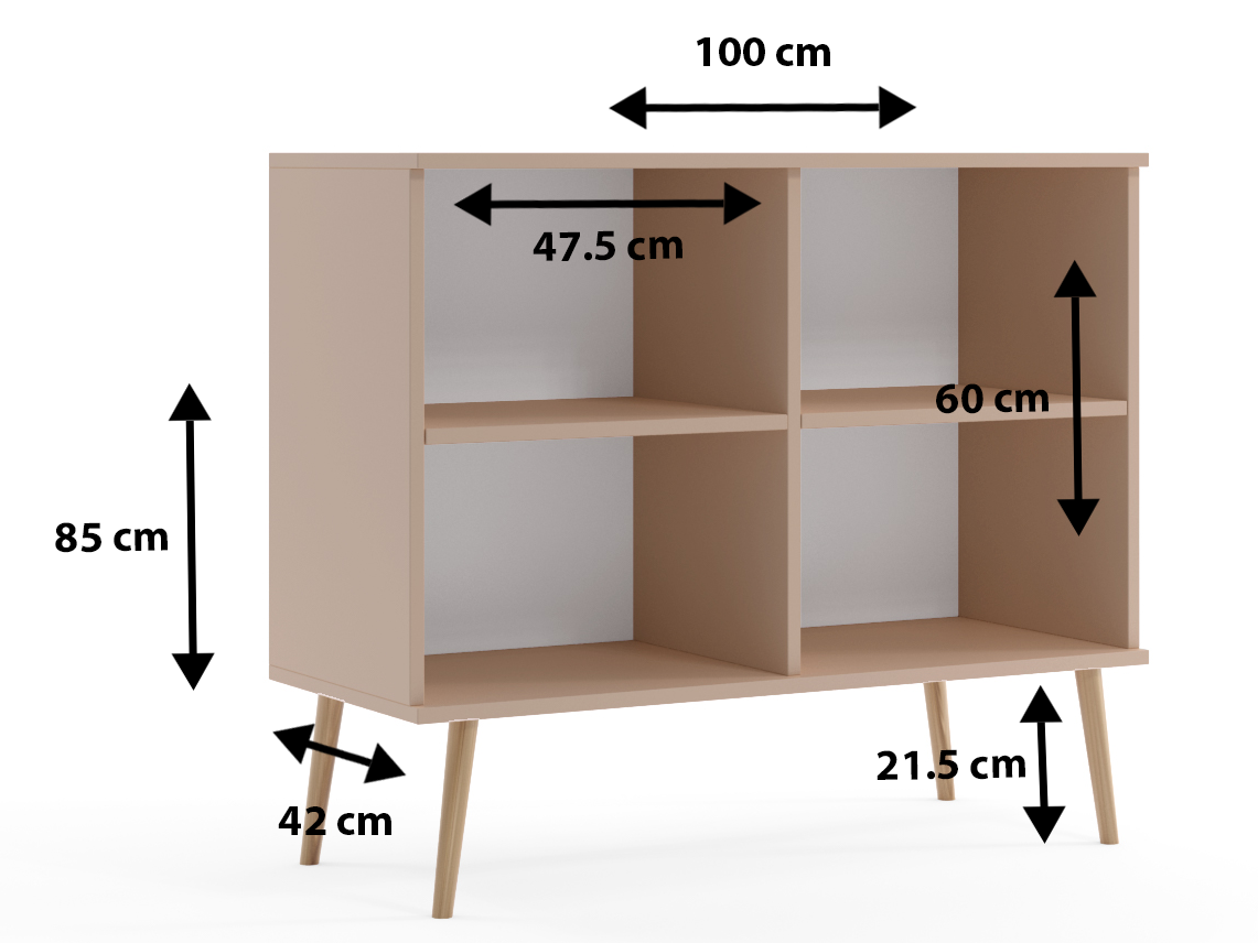 Komoda BALI Z Drzwiczkami Do Salonu Pokoju w stylu Skandynawskim BOHO Szerokość 100 cm Biała Wysokie Drewniane Nóżki Oryginalne Uchwyty Jutowe Nowoczesna Wymiary.png