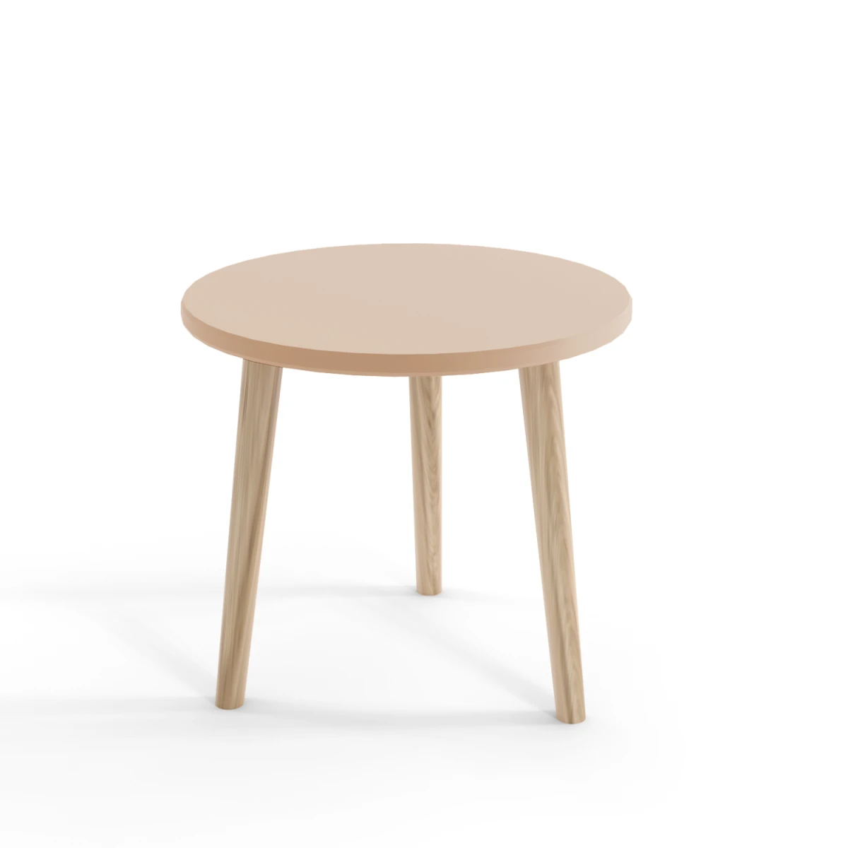 Stolik BALI Do Salonu Pokoju Okrągły w Stylu Skandynawskim BOHO Szerokość 60 cm Macchiato Wysokie Drewniane Nóżki Nowoczesny.png