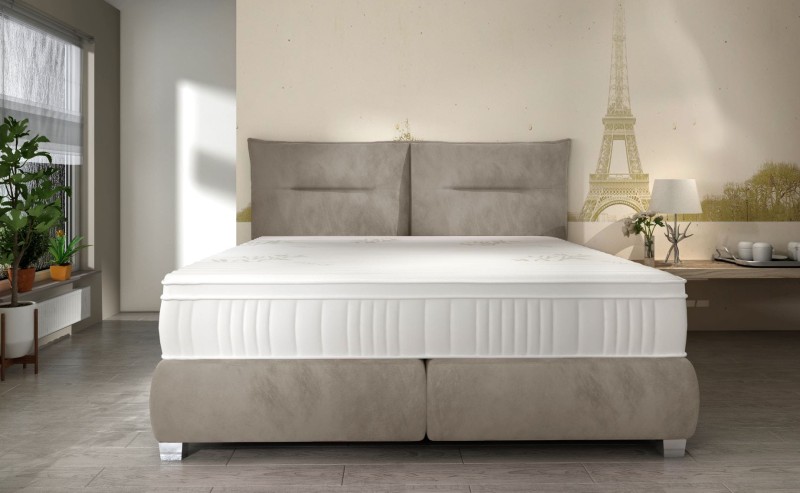 Łóżko Fog Tapicerowane Do Sypialni Tkanina Rivera 16 Sypialniane 140 x 200 Materac Stelaż Drewninay Zagłowie Dwuosobowe.jpg