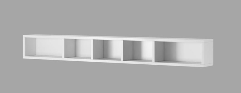 Półka wisząca TOLEDO Szerokość 169 cm Biały laminat / biały połysk Helvetia Meble 2498DW02 Półka Nowoczesna Tradycyjna Do Salonu Pokój Dzienny