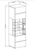 Witryna TOLEDO Szerokość 61 cm Biały laminat / biały połysk Helvetia Meble 2498DW05 Witryna Nowoczesna Tradycyjna Do Salonu Pokój Dzienny