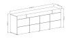 Komoda TOLEDO Szerokość 208 cm Biały laminat - san remo/Biały połysk - san remo Helvetia Meble 2494DW25 Szafka Nowoczesna Tradycyjna Do Salonu Pokój Dzienny