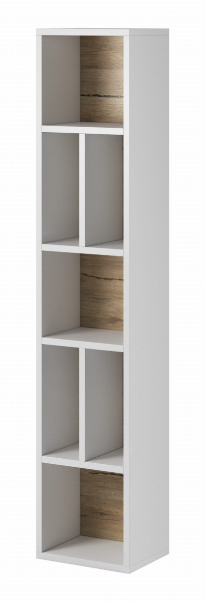 Regał wiszący TOLEDO Szerokość 32 cm Biały laminat - san remo/Biały połysk - san remo Helvetia Meble 2494DW88 Regał Nowoczesny Tradycyjny Do Salonu Pokój Dzienny
