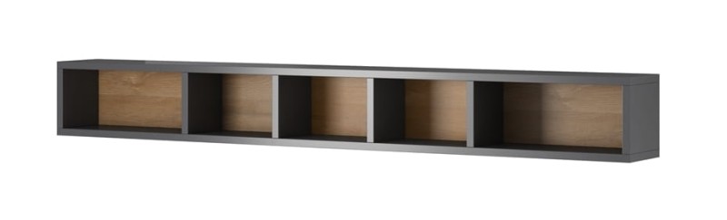 Półka wisząca TOLEDO Szerokość 169 cm Antracyt - Dąb Grandson Helvetia Meble 24JKDW02 Półka Nowoczesna Tradycyjna Do Salonu Pokój Dzienny