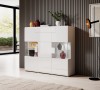 Pokój dzienny TOLEDO Biały laminat / biały połysk Helvetia Meble 2498DW41 46 88 25 99 Meble do pokoju dziennego Nowoczesne Tradycyjne Do Salonu Pokój Dzienny