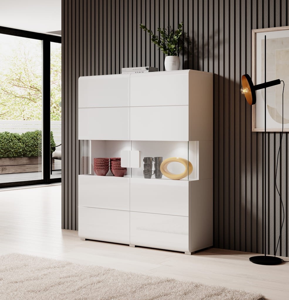 Meblościanka TOLEDO Biały laminat / biały połysk Helvetia Meble 2498DW40 05 02 42 Meble do pokoju dziennego Nowoczesne Tradycyjne Do Salonu Pokój Dzienny