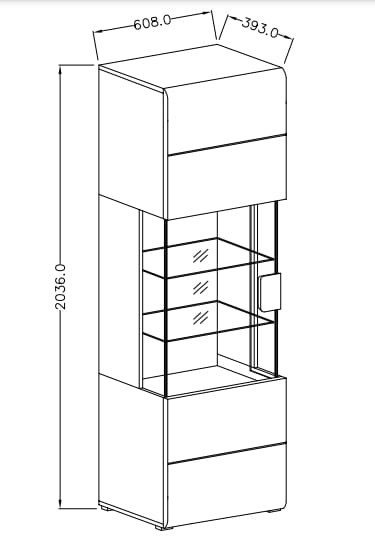 Pokój dzienny TOLEDO Biały laminat - san remo/Biały połysk - san remo Helvetia Meble 2494DW42 41 26 05 99