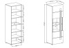 Witryna TULSA Szerokość 60 cm Biały laminat / biały połysk Helvetia Meble 2497FJ05 Witryna Nowoczesna Tradycyjna Do Salonu Pokój Dzienny