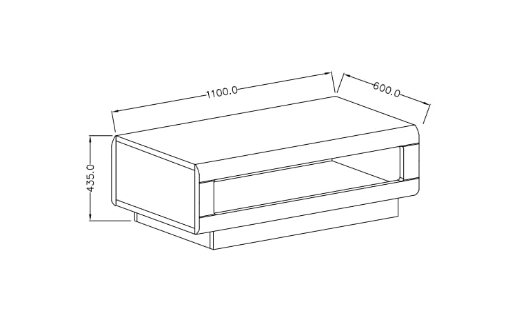 Stolik kawowy TULSA Szerokość 110 cm Biały laminat / biały połysk Helvetia Meble 2497FJ99 Stolik kawowy Nowoczesny Tradycyjny Do Salonu Pokój Dzienny