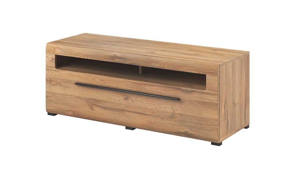 Szafka RTV TULSA Szerokość 140 cm Dąb Grandson Helvetia Meble 24KZFJ41 Komoda Nowoczesna Tradycyjna Do Salonu Pokój Dzienny