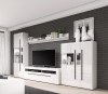 Meblościanka TULSA Biały laminat / biały połysk Helvetia Meble 2497FJ05 40 42 02 Meblościanka Nowoczesna Tradycyjna Do Salonu Pokój Dzienny