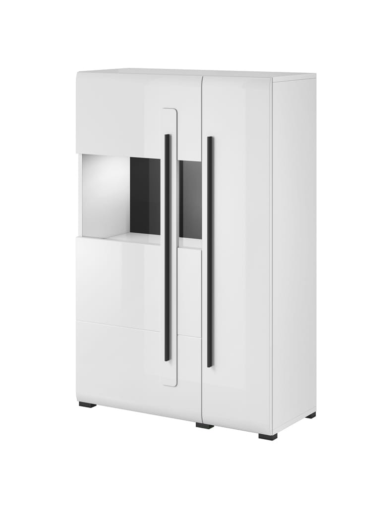 Meblościanka TULSA Biały laminat / biały połysk Helvetia Meble 2497FJ05 40 42 02 Meblościanka Nowoczesna Tradycyjna Do Salonu Pokój Dzienny