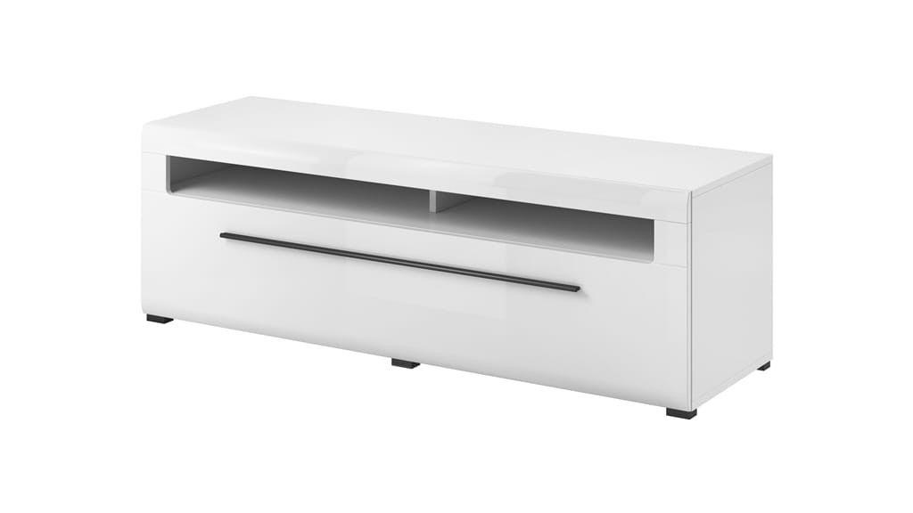 Meblościanka TULSA Biały laminat / biały połysk Helvetia Meble 2497FJ05 40 42 02 Meblościanka Nowoczesna Tradycyjna Do Salonu Pokój Dzienny
