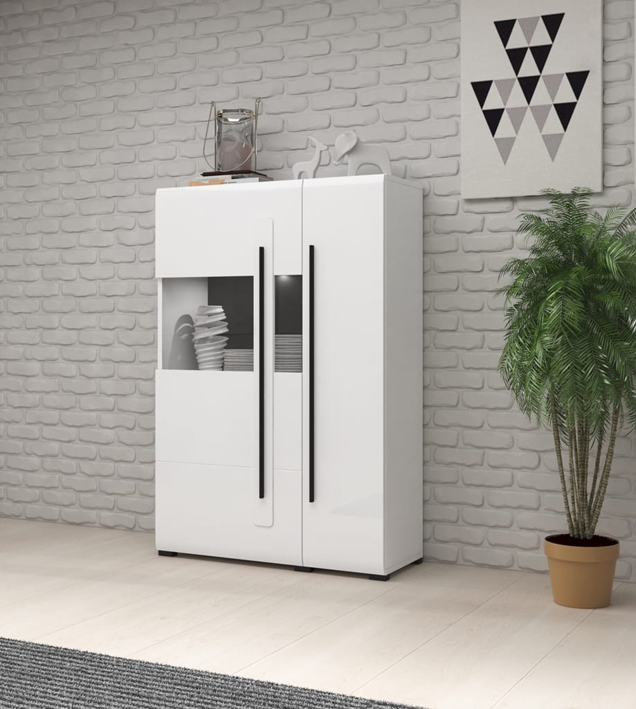 Pokój dzienny TULSA Biały laminat / biały połysk Helvetia Meble 2497FJ05 40 42 02 26 99 Meblościanka Nowoczesna Tradycyjna Do Salonu Po