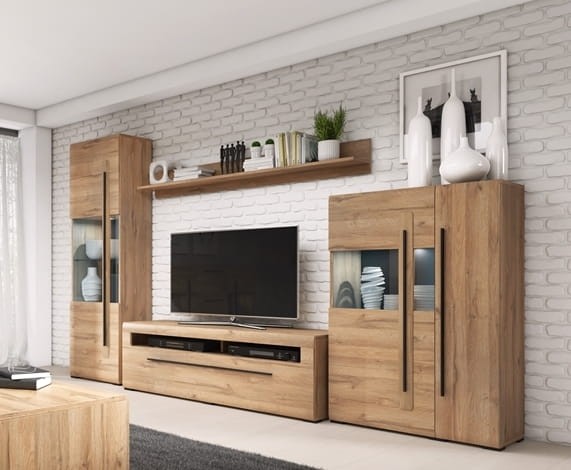 Meblościanka TULSA Dąb grandson Helvetia Meble 24KZFJ05 40 42 02 Meblościanka Nowoczesna Tradycyjna Do Salonu