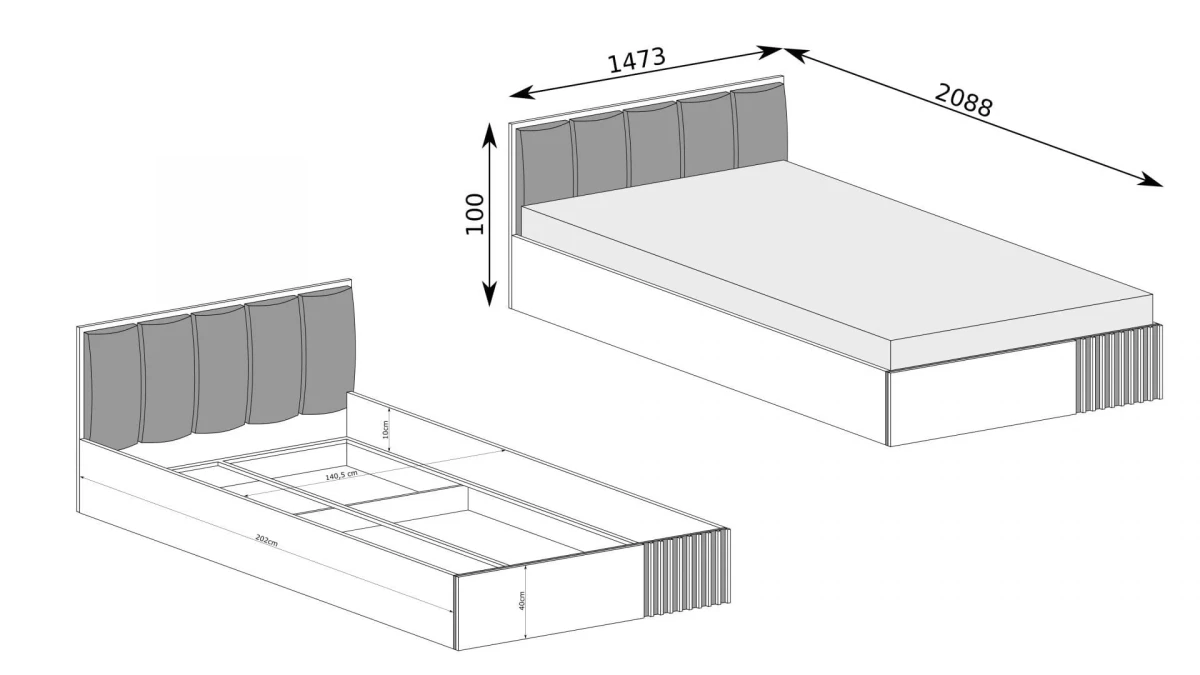 Łóżko KALI 140 x 200 Lamele Podnośnik Gazowy Wymiary.jpg