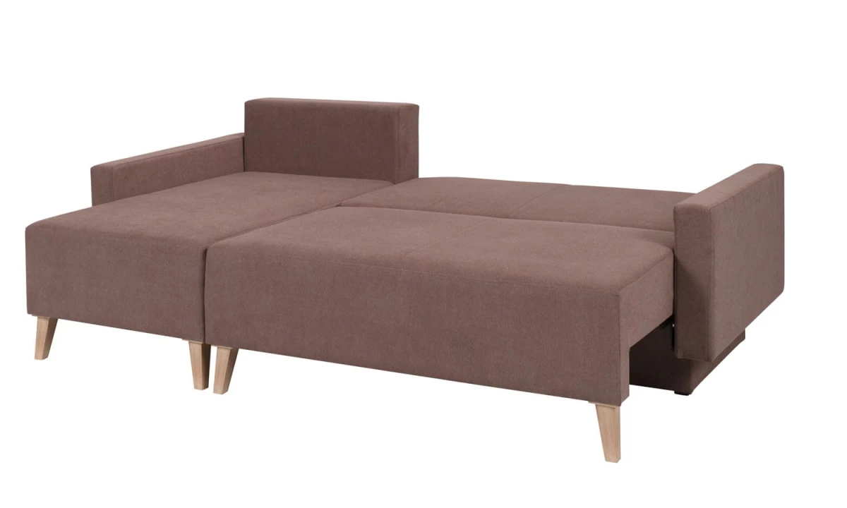 Narożnik Oviedo Tkanina MORIC 03 Brązowy Uniwersalny Klasyczny Funkcja Spania Bonell 140 x 200 cm Boho Skandynawski GiB  .jpg