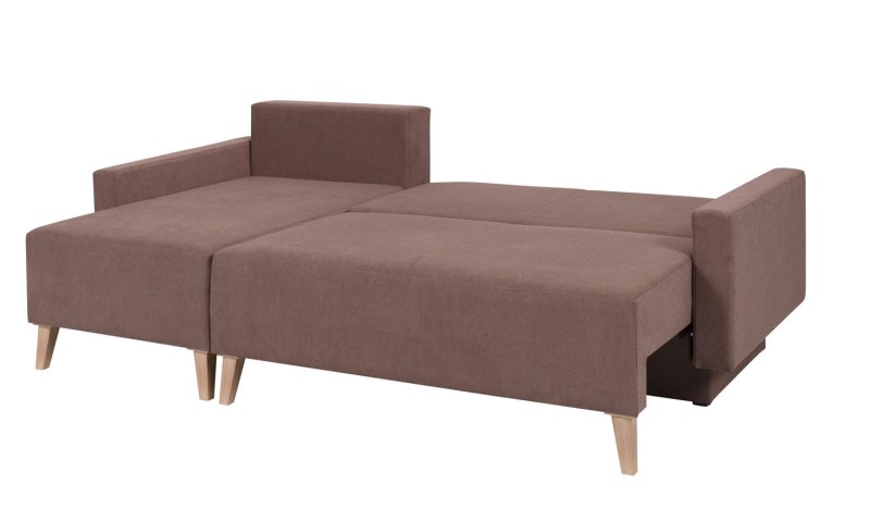 Narożnik Oviedo Tkanina MORIC 03 Brązowy Uniwersalny Klasyczny Funkcja Spania Bonell 140 x 200 cm Boho Skandynawski GiB  .jpg