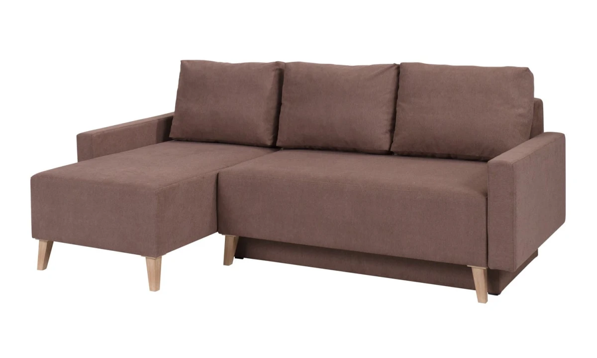 Narożnik Oviedo Tkanina MORIC 03 Brązowy Uniwersalny Klasyczny Funkcja Spania Pojemnik Bonell Boho Skandynawski GiB  .jpg