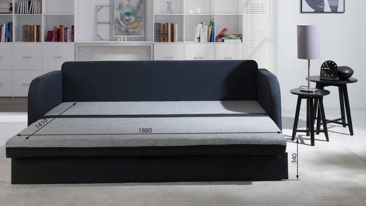 Kanapa Sofa Łóżko RAFAL Tkanina Lux 08 ROUTE 65 Funkcja Spania 141 x 188 cm  Pianka HR GiB Meble Młodzieżowa w.jpg