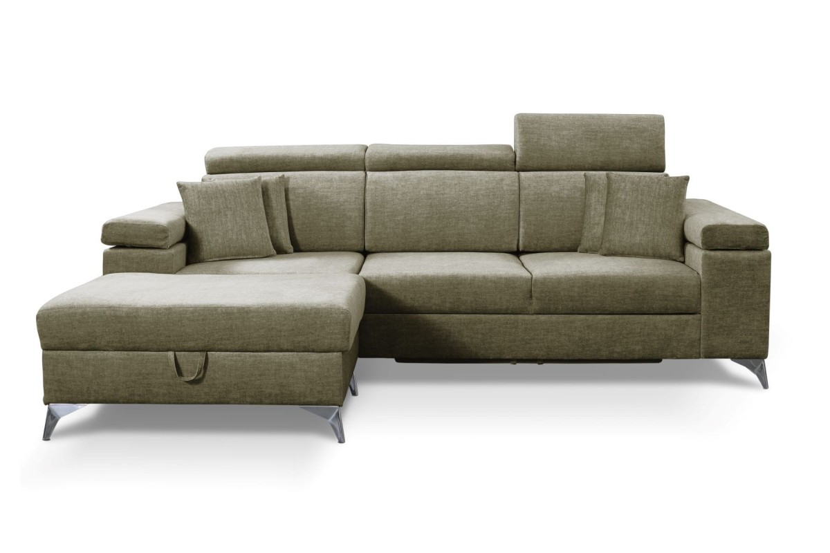 NAROŻNIK BRICO MINI Tkanina VOGUE 10 Olivkowy Funkcja Spania Pojemnik Do Salonu Regulowany Zagłówek Nowoczesny GiB Meble Lewy.jpg