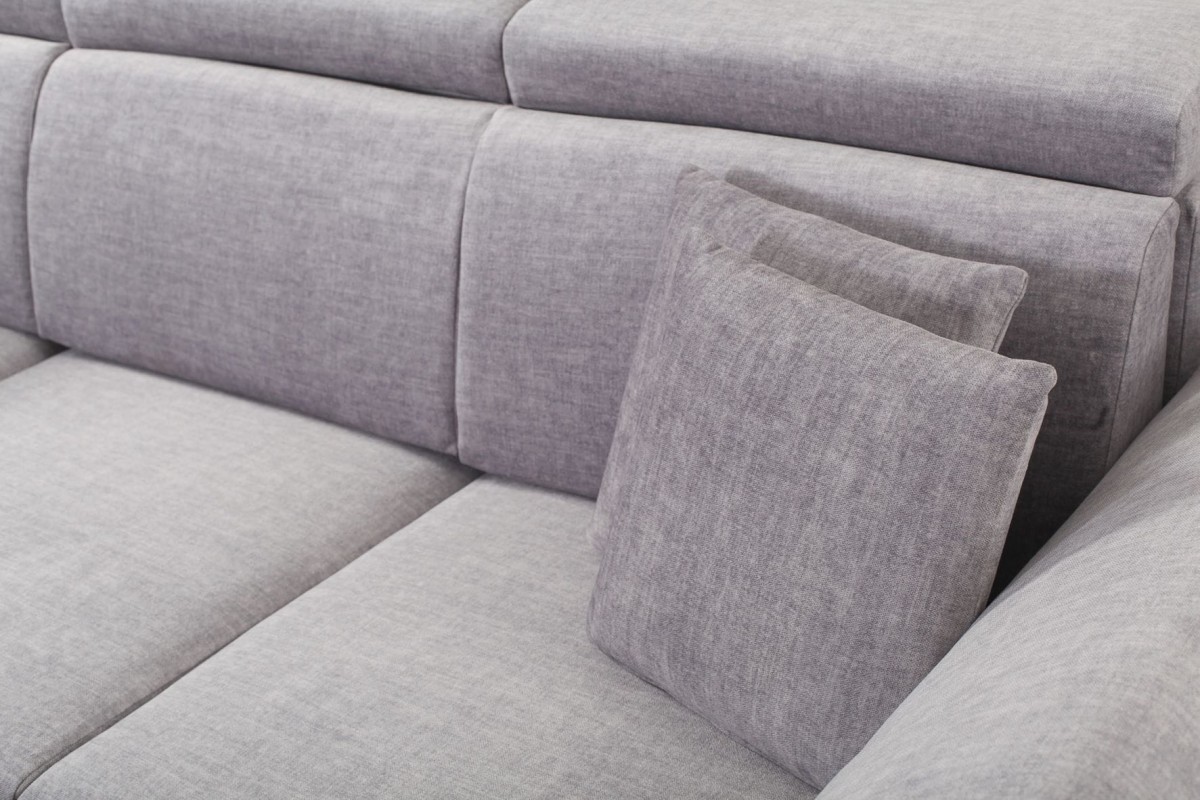 NAROŻNIK BRICO MINI Tkanina VOGUE 14 Szary Jasny Silver Welur Funkcja Poduszki Nowoczesny GiB Meble .jpg