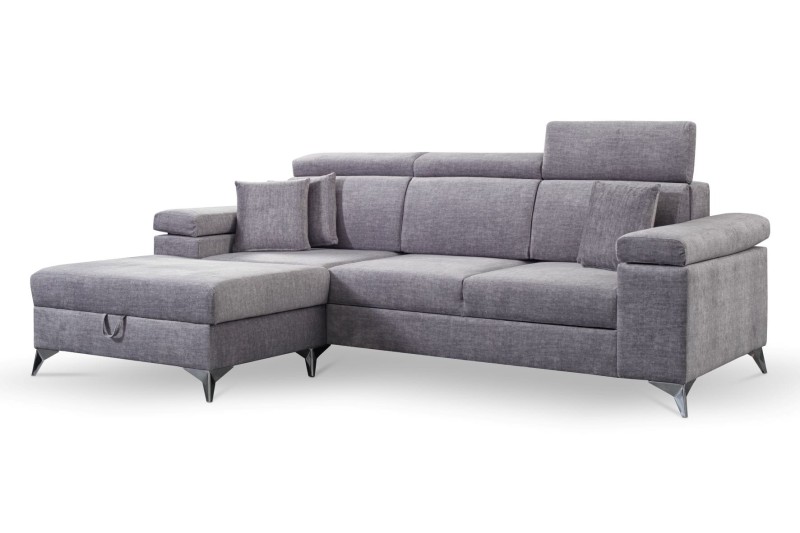 NAROŻNIK BRICO MINI Tkanina VOGUE 14 Szary Jasny Silver Welur Funkcja Spania Pojemnik Do Salonu Regulowany Zagłówek Nowoczesny GiB Meble.jpg