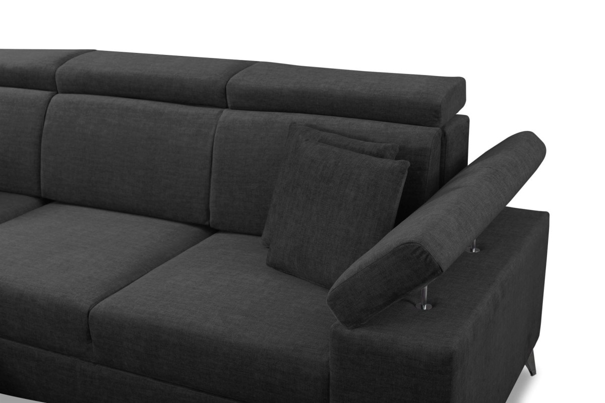 NAROŻNIK BRICO MINI Tkanina VOGUE 18 Czarny Black Welur  Funkcja Regulowany Podłokietnik Nowoczesny GiB Meble .jpg