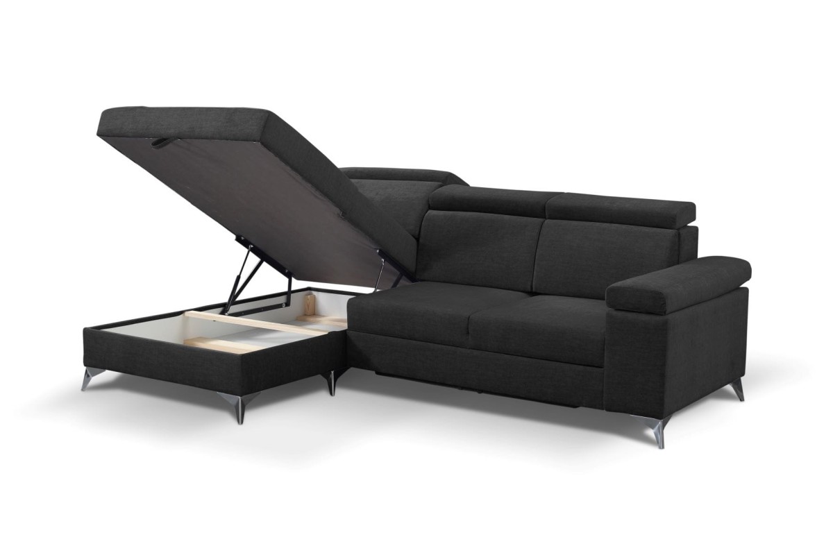 NAROŻNIK BRICO MINI Tkanina VOGUE 18 Czarny Black Welur Do Salonu Pojemnik Na Pościel GiB Meble .jpg