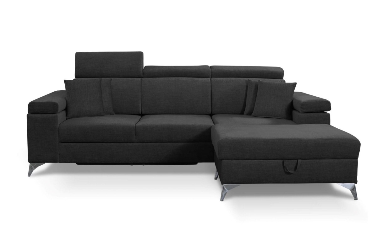 NAROŻNIK BRICO MINI Tkanina VOGUE 18 Czarny Black Welur Funkcja Spania Pojemnik Do Salonu Regulowany Zagłówek Nowoczesny GiB Meble Prawy.jpg