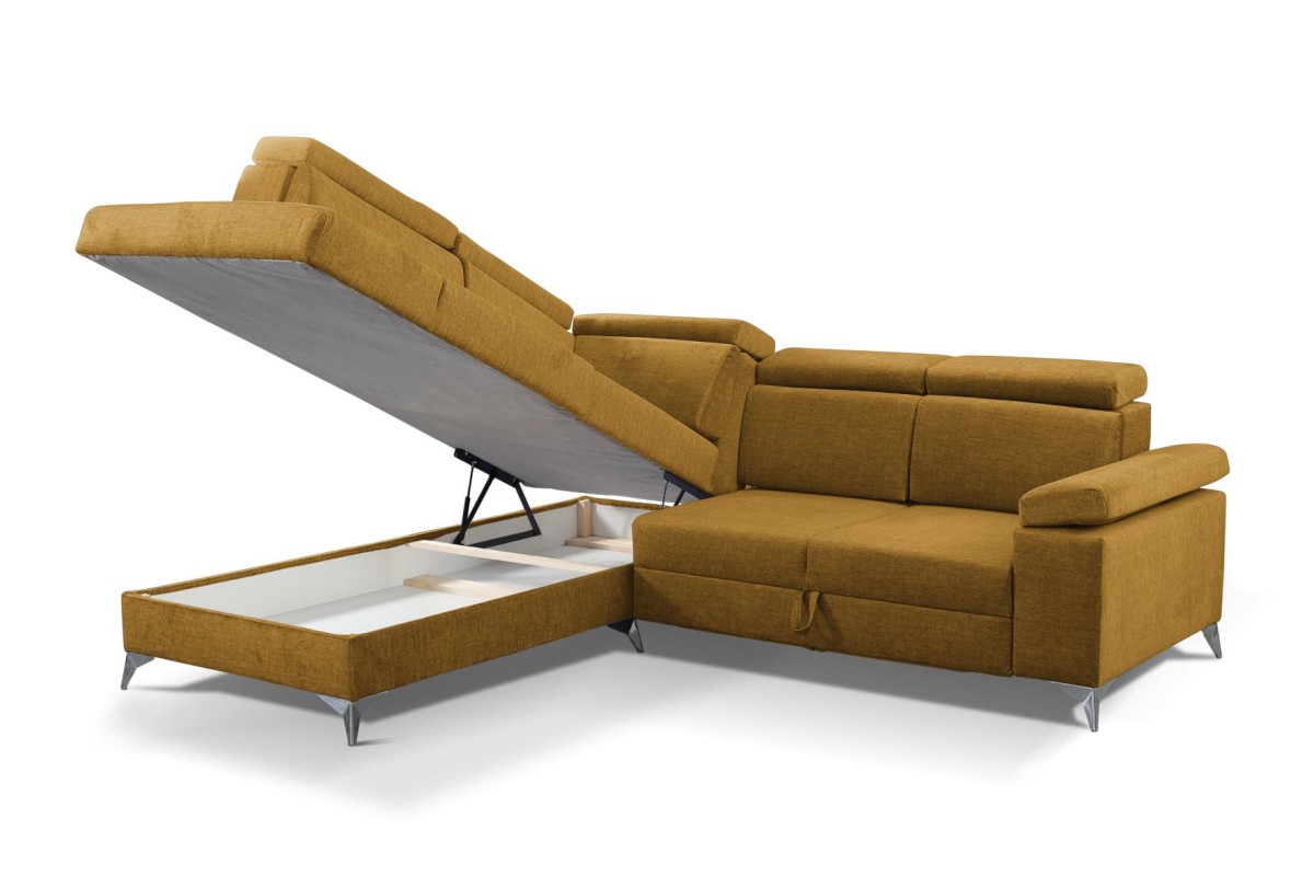 NAROŻNIK BRICO Tkanina VOGUE 9 Żółty Złoty Amber Do Salonu Pojemnik Na Pościel GiB Meble .jpg