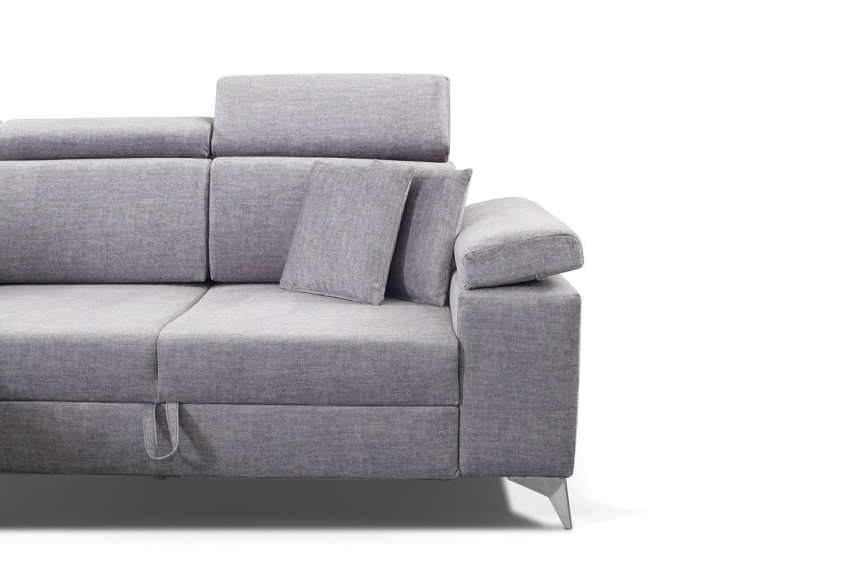 NAROŻNIK BRICO Tkanina VOGUE 14 Silver Jasny Szary Funkcja Regulowany Zagłówek Nowoczesny GiB Meble .jpg