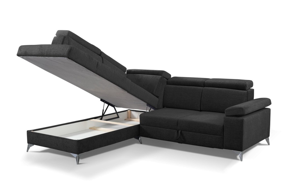 NAROŻNIK BRICO Tkanina VOGUE  18 Czarny Black Welur Do Salonu Pojemnik Na Pościel GiB Meble .jpg