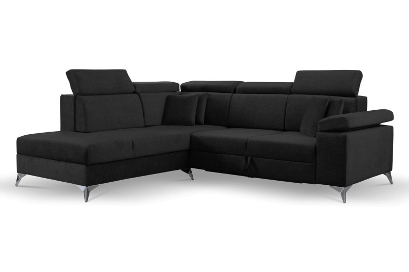 NAROŻNIK BRICO Tkanina VOGUE 18 Czarny Black Welur Funkcja Spania Pojemnik Do Salonu Regulowany Zagłówek GiB Meble Loft.jpg