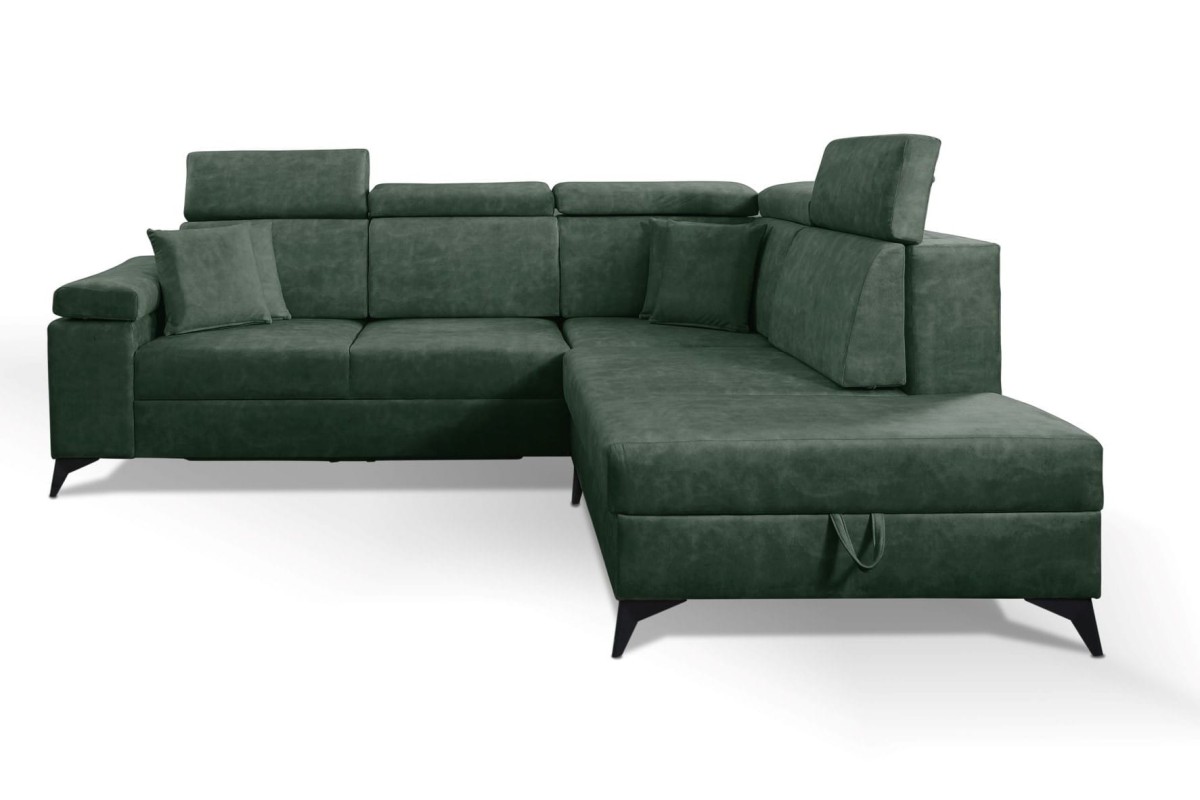 NAROŻNIK BRICO Tkanina COUNTRY 11 Butelkowa Zieleń Zielony Do Salonu Regulowany Zagłówek Nowoczesny GiB Meble Prawy.jpg