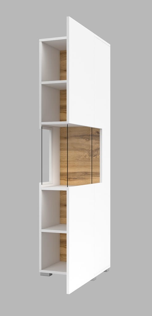 Witryna AVA Szerokość 36 cm biały/dąb wotan Helvetia Meble 249NLM05 Nowoczesna Tradycyjna Do salonu