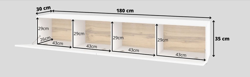 Pokój dzienny AVA biały/dąb wotan Helvetia Meble 249NLM10 26 Nowoczesna Tradycyjna Do salonu