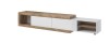 Szafka RTV z funkcją rozsuwania SINTRA Szerokość 200-241 cm Dąb Samdal/Biały mat Helvetia Meble 24BSKS40 Nowoczesna Tradycyjna Do salonu
