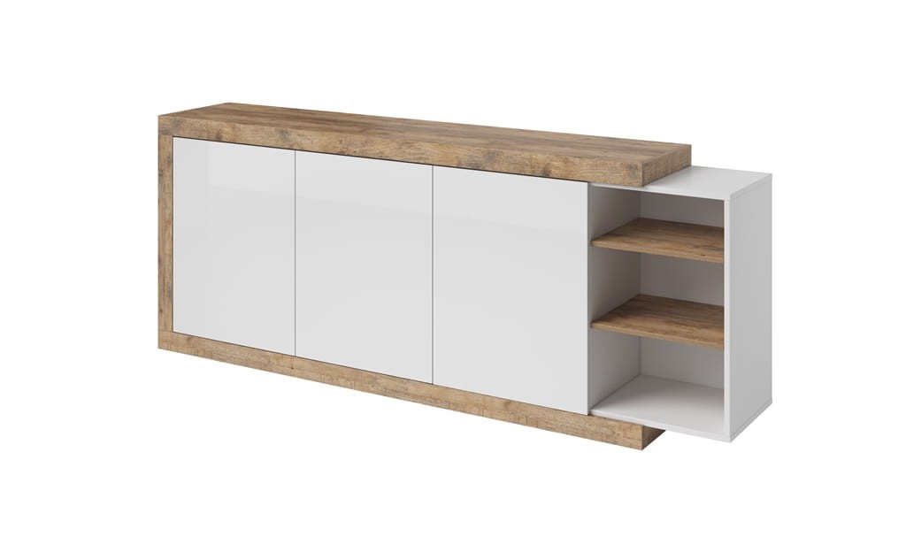 Komoda SINTRA Szerokość 220 cm Dąb Samdal/Biały mat Helvetia Meble 24BSKS43 Nowoczesna Tradycyjna Do salonu