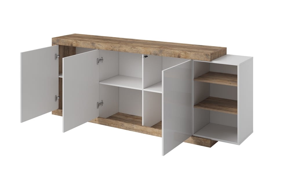 Komoda SINTRA Szerokość 220 cm Dąb Samdal/Biały mat Helvetia Meble 24BSKS43 Nowoczesna Tradycyjna Do salonu