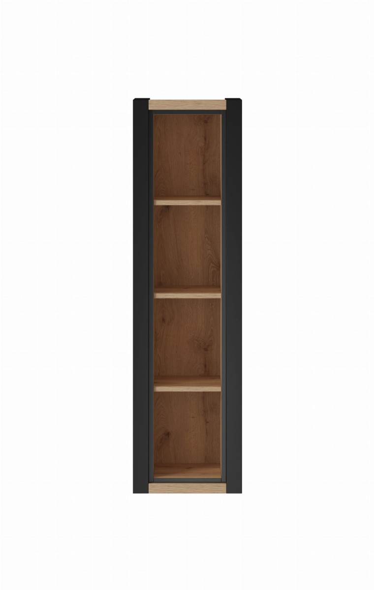 Meblościanka AKTIV dąb taurus / czarny Helvetia Meble 24TWLK05 87 x2 41 Nowoczesna Tradycyjna Do salonu