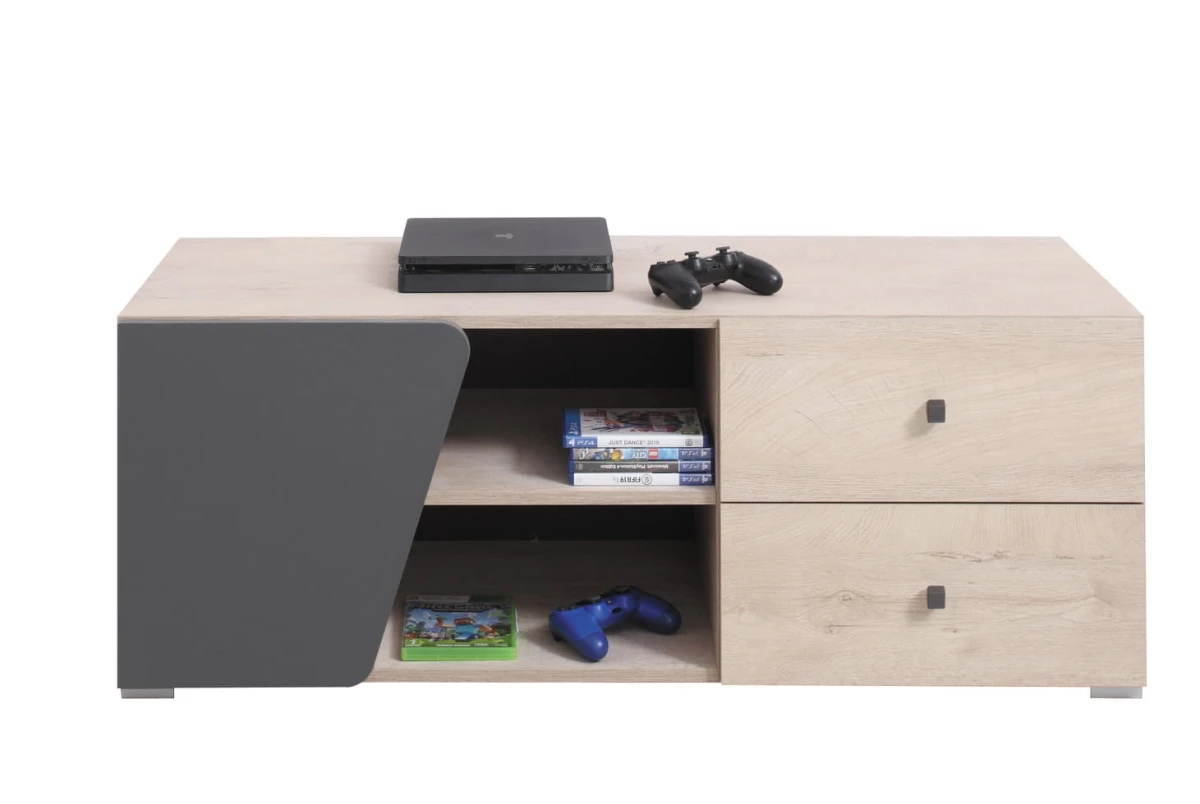 Szafka RTV DELTA Szerokość 120 cm dąb / antracyt Meblar DL8 Tradycyjna Do salonu