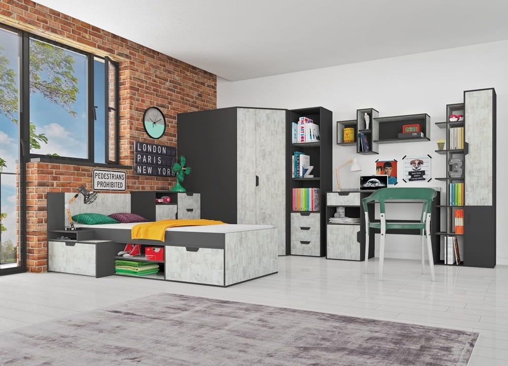 Komoda NANO Szerokość 120 cm grafit / enigma Meblar System 7 Tradycyjna Do salonu